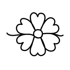 one line design of flower icon