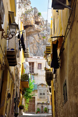 the old town in Cefalù Sicily Italy