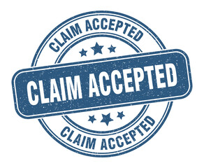 claim accepted stamp. claim accepted label. round grunge sign