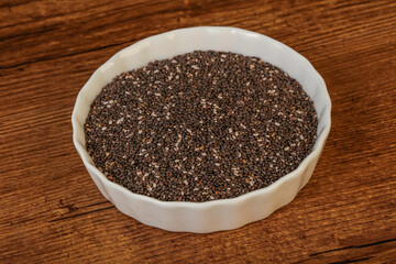 Seasoning chia seeds in the bowl