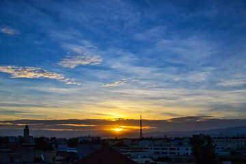 paysage Lever et coucher du soleil en ville