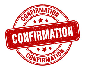 confirmation stamp. confirmation label. round grunge sign