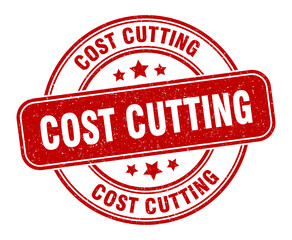 cost cutting stamp. cost cutting label. round grunge sign
