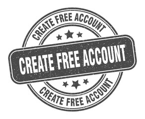 Fototapeta premium create free account stamp. create free account label. round grunge sign