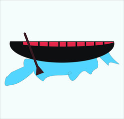 Adobe Illustration CC 2020 of a boat in the water eps format
