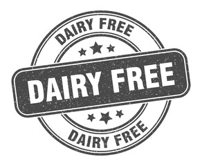 dairy free stamp. dairy free label. round grunge sign