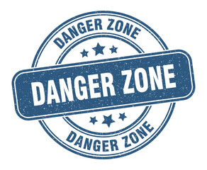 danger zone stamp. danger zone label. round grunge sign