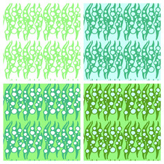 Seamless pattern with sea plant.
Texture for fabric, textile in pastel colors. 
Hand drawn vector illustration of algae.