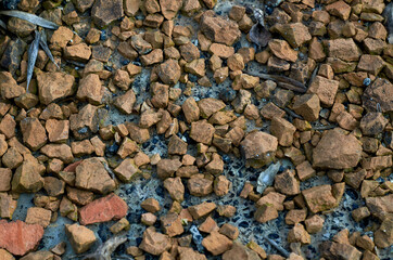 Photo of fine crushed brick on concrete