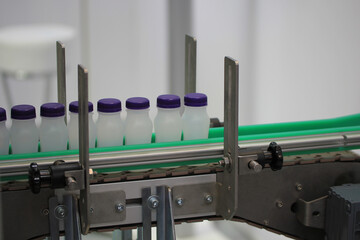 package line of plastic bottles
