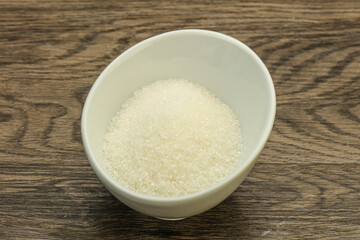 White sugar in the bowl