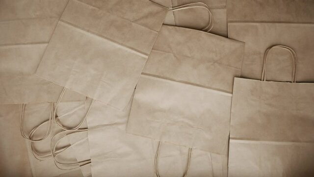 Craft package background. View from above. Sustainable biodegradable packaging made from renewable resources
