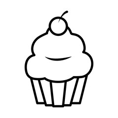 sweet cupcake icon, line style