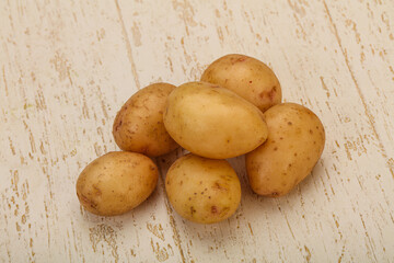 Raw baby young potato heap