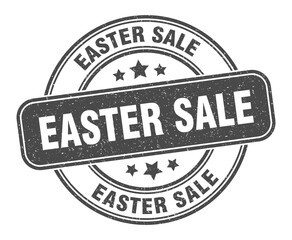 easter sale stamp. easter sale label. round grunge sign