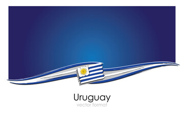 Uruguay Flag. with colored hand drawn lines in Vector Format