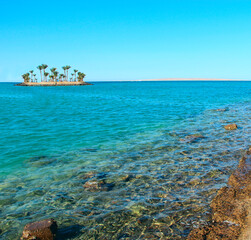Tropical island in ocean. Tropical island in ocean