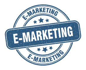 e-marketing stamp. e-marketing label. round grunge sign