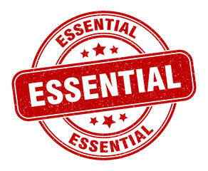 essential stamp. essential label. round grunge sign