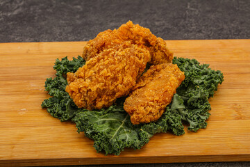 Hot fried crispy chicken wings