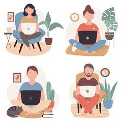 set of business people vector