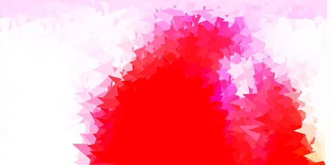 Light red vector abstract triangle backdrop.