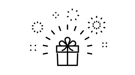 Lne gift box, surprise concept icon. Vector illustration. isolated