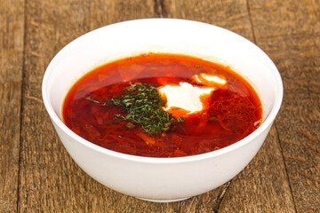 Ukrainian traditional cabbage soup - Borsch