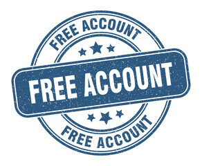 free account stamp. free account label. round grunge sign