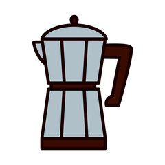 italian coffee maker icon, line and fill style
