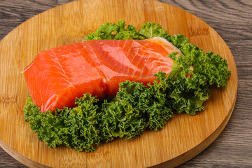 Salmon fillet slice for cooking