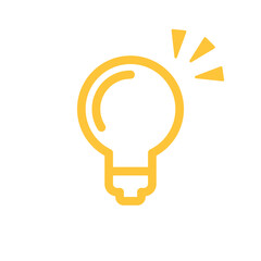 Light bulb icon. Symbol of idea. Shining electric lamp illustration.