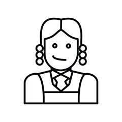 Stylish Girl with earrings avatar line icon