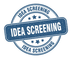 idea screening stamp. idea screening label. round grunge sign