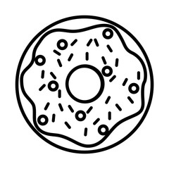 sweet donut icon, line style