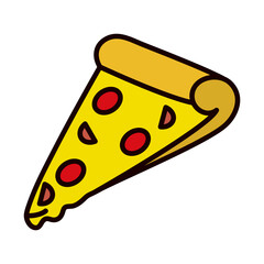 pizza slice icon, line and fill style