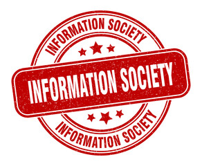information society stamp. information society label. round grunge sign