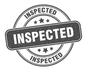 inspected stamp. inspected label. round grunge sign