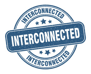 interconnected stamp. interconnected label. round grunge sign