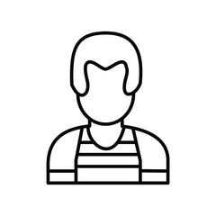 Cricketer Baller batsman avatar line icon