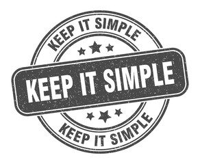 keep it simple stamp. keep it simple label. round grunge sign