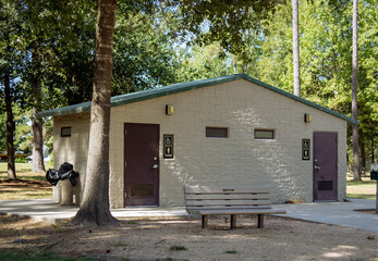 Outdoor bathrooms at a public park
