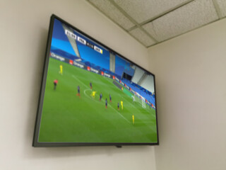 football match football on the big screen tv