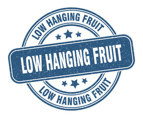 low hanging fruit stamp. low hanging fruit label. round grunge sign