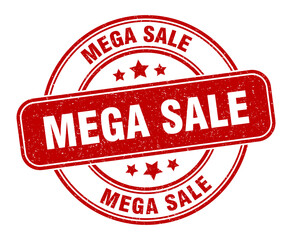 mega sale stamp. mega sale label. round grunge sign
