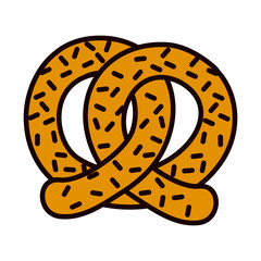 pretzel icon, line and fill style