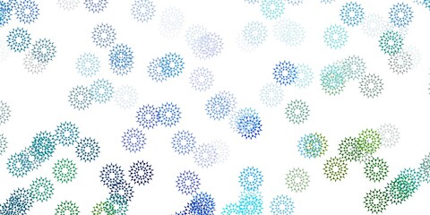 Light blue, green vector natural artwork with flowers.