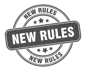 new rules stamp. new rules label. round grunge sign