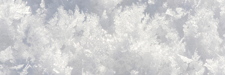 detail of fresh powder snow at winter