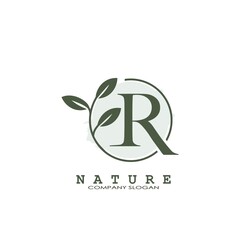 R Letter Nature Floral Logo